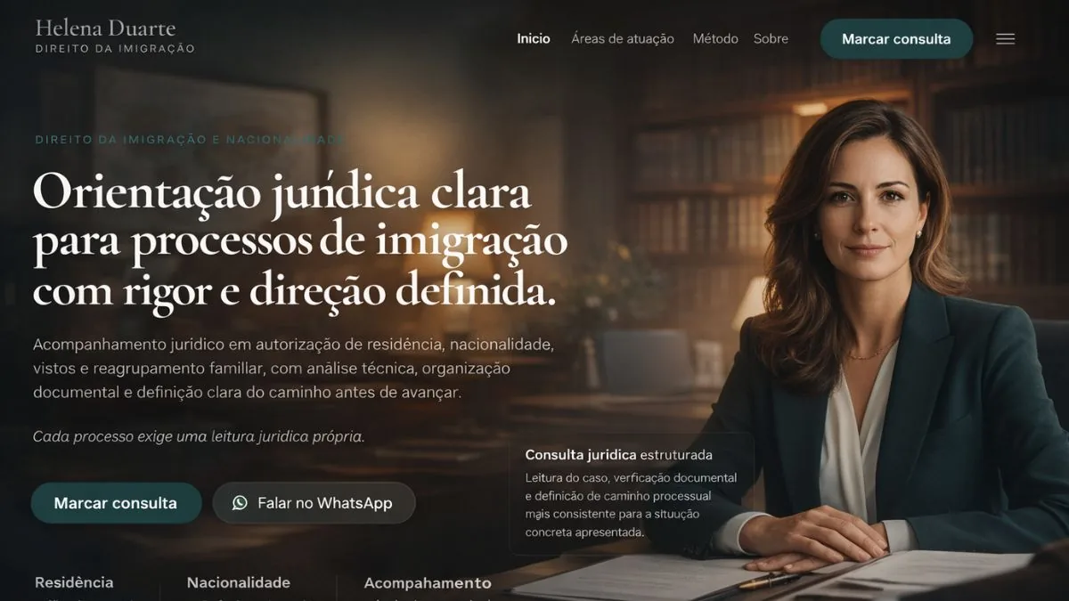 Protótipo de site para direito de imigração