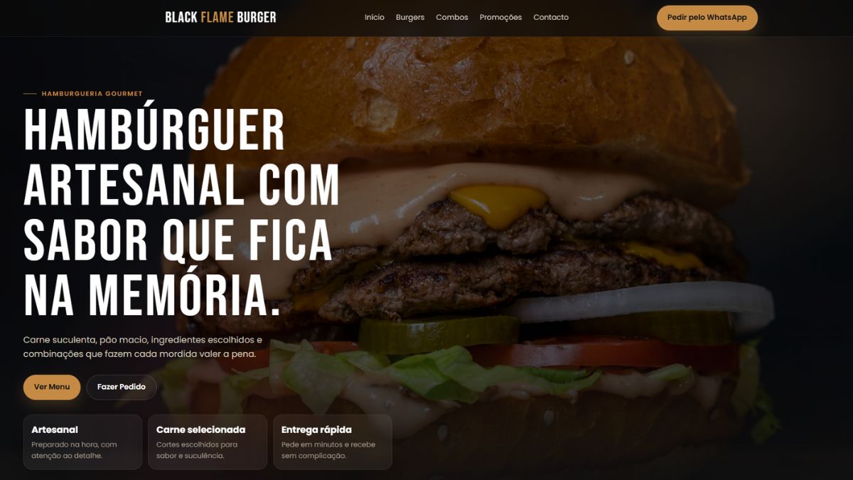 Site para Black Flame Burger