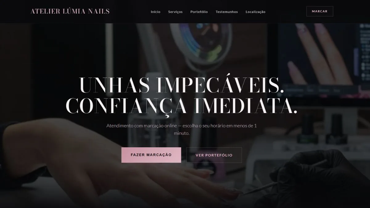 Protótipo de site para nail designer