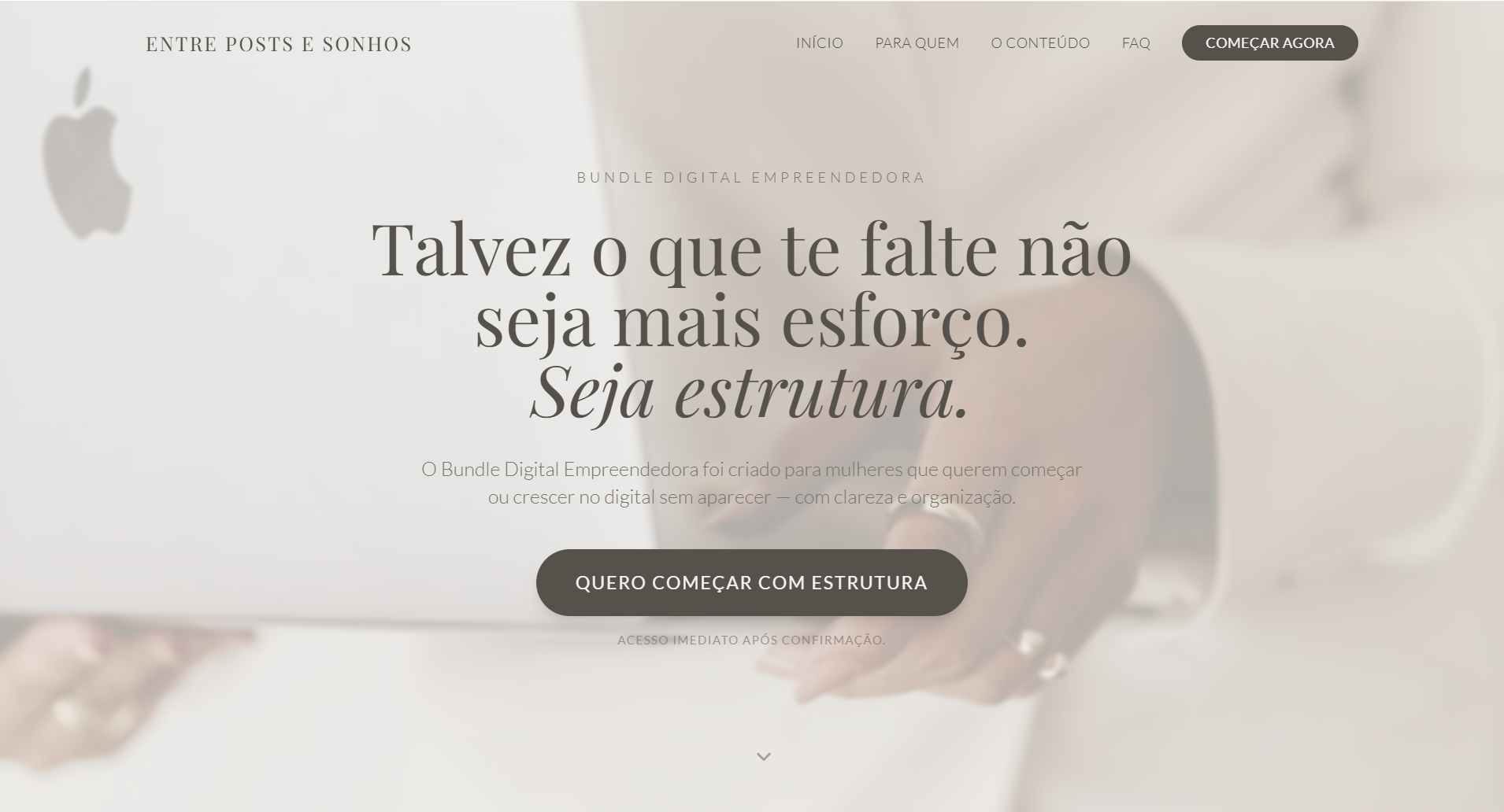 Página de vendas para produto digital